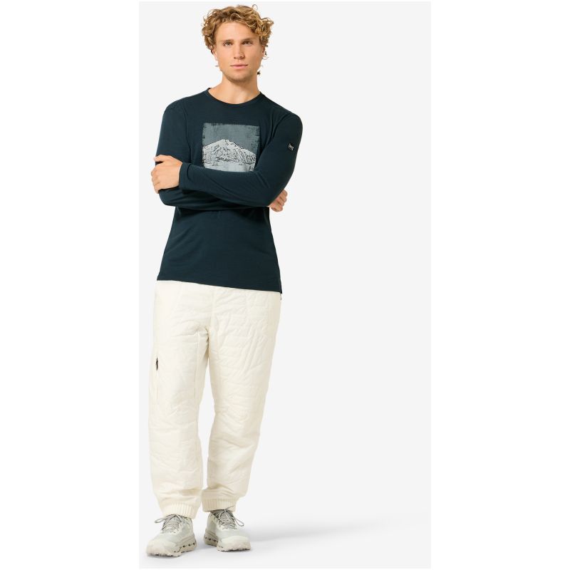 Men’s SUPER.NATURAL M LITHOGRAPHY MOUNTAIN LS Long-Sleeve Top, navy