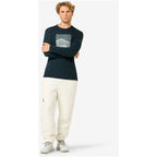 Men’s SUPER.NATURAL M LITHOGRAPHY MOUNTAIN LS Long-Sleeve Top, navy