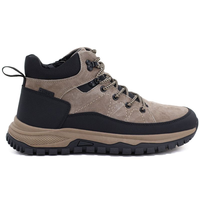 Men's leather insulated boots beige Big Star UU174247