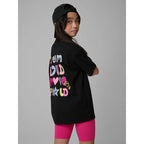 Girls' loose T-shirt with print 4F 4FJRSS26TTSHF4137-20S 4f