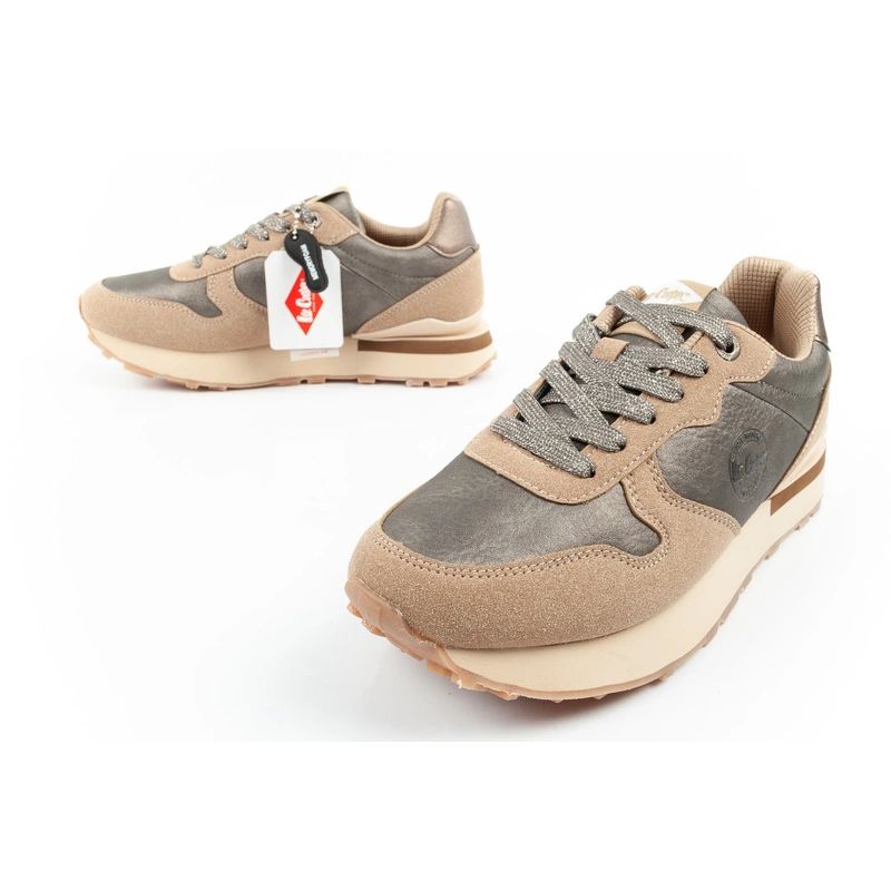 Lee Cooper women's sneakers, fashionable, comfortable, durable, beige, gray Lee Cooper