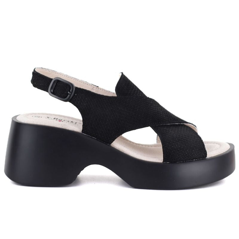 Women's leather sandals on a black platform S.Barski 7005 S.Barski