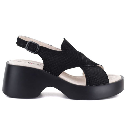 Women's leather sandals on a black platform S.Barski 7005 S.Barski