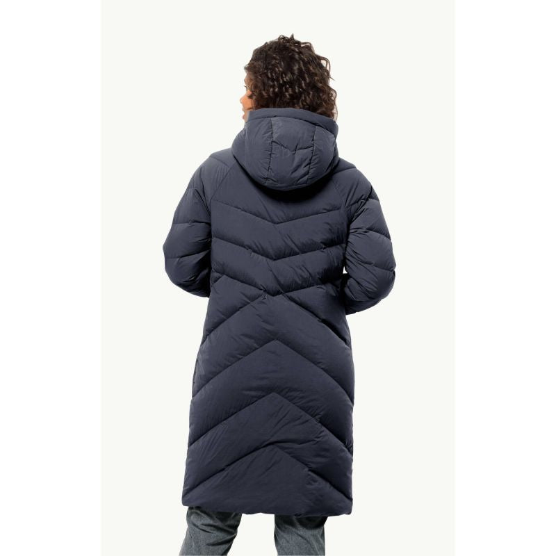 Jack Wolfskin MARIENPLATZ COAT W night blue Down Insulated women's winter jacket navy blue (1206971_1010) In preparation Your Sports Performance