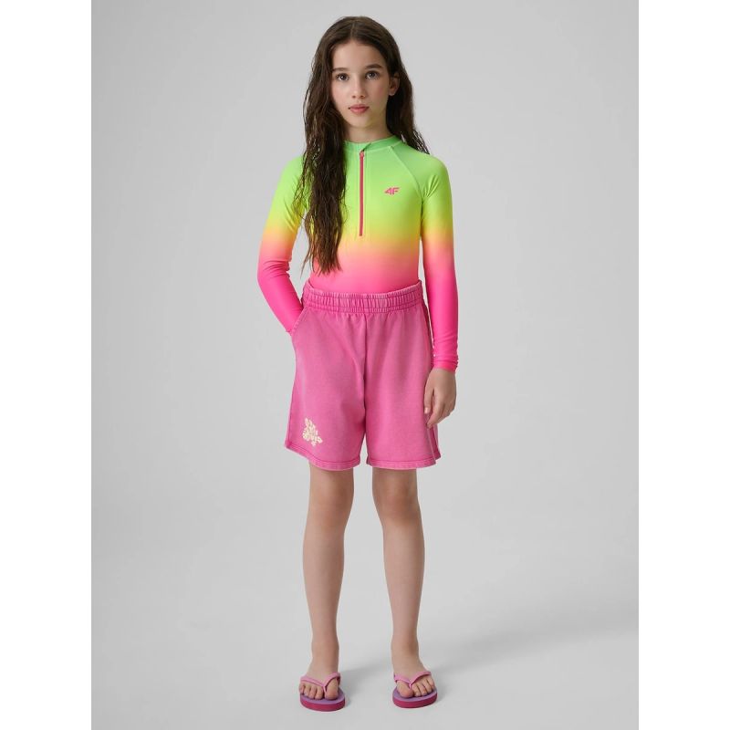 Girls' one-piece swimsuit with UPF50+ filter 4F 4FJRSS26USWSF144-91A