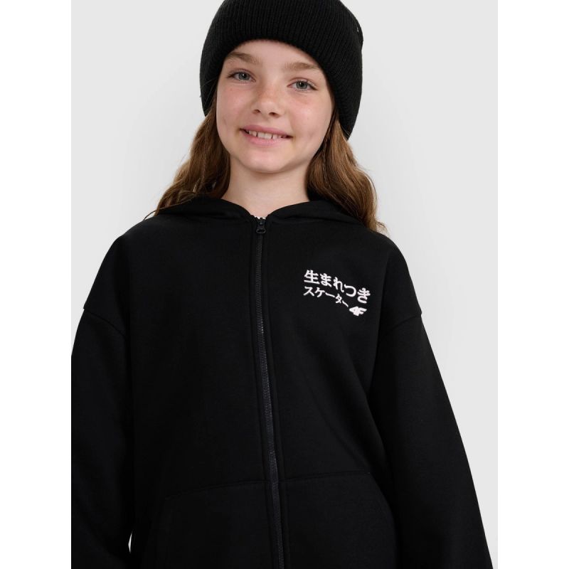 Girls' sweatshirt with a hood, 4F 4FJRAW25TSWSF2516-20S 4f