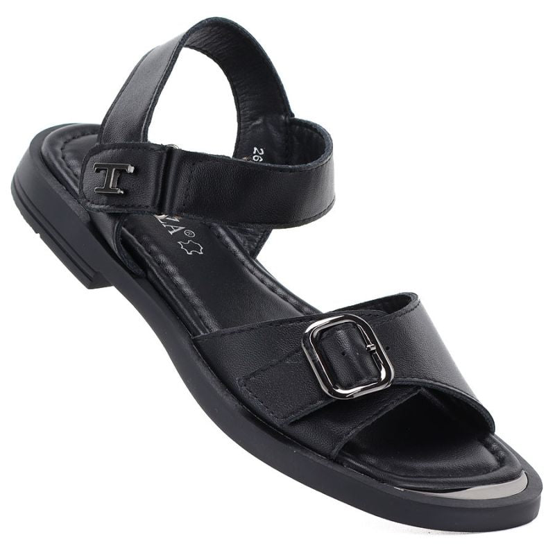 Women's black leather sandals Vinceza 26-62303 Vinceza