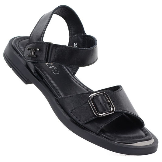 Women's black leather sandals Vinceza 26-62303 Vinceza