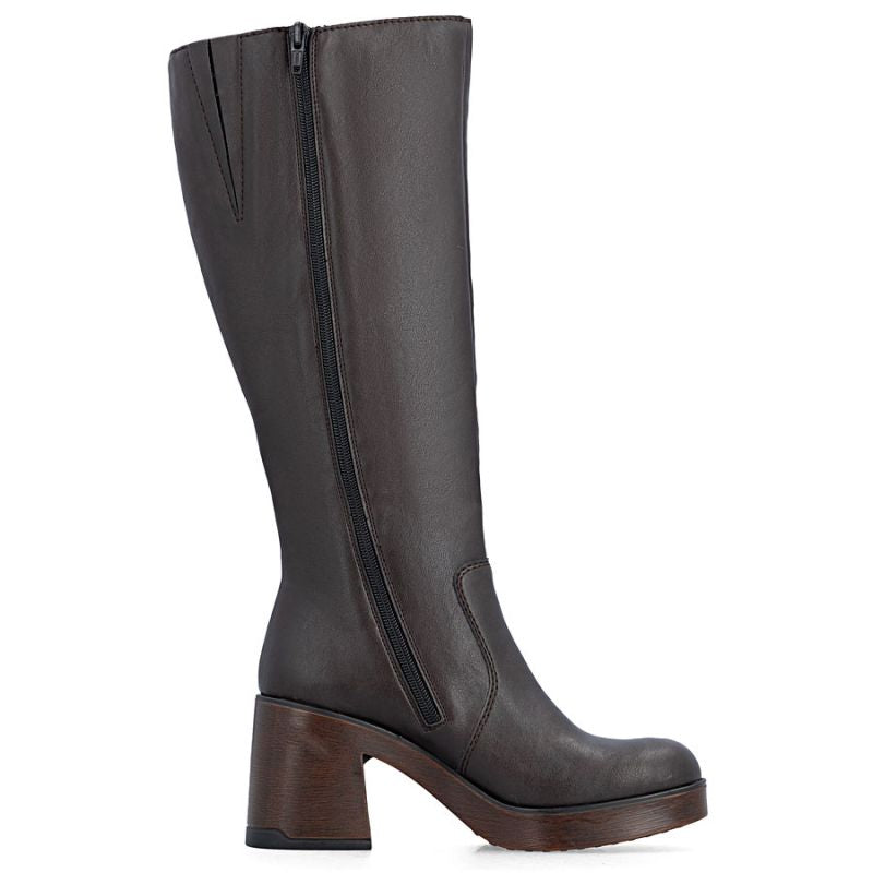 Women's insulated brown ankle boots with a block heel Rieker 58090-25
