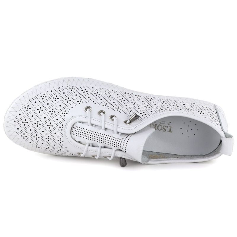 Women's leather openwork shoes, white, T.Sokolski 1302 To be categorized Your Sports Performance