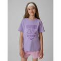 Girls' regular printed T-shirt 4F 4FJRAW26TTSHF4240-52S
