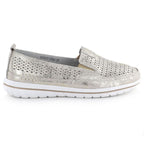 Women's leather openwork shoes in gold Jezzi 5364 To be categorized Your Sports Performance