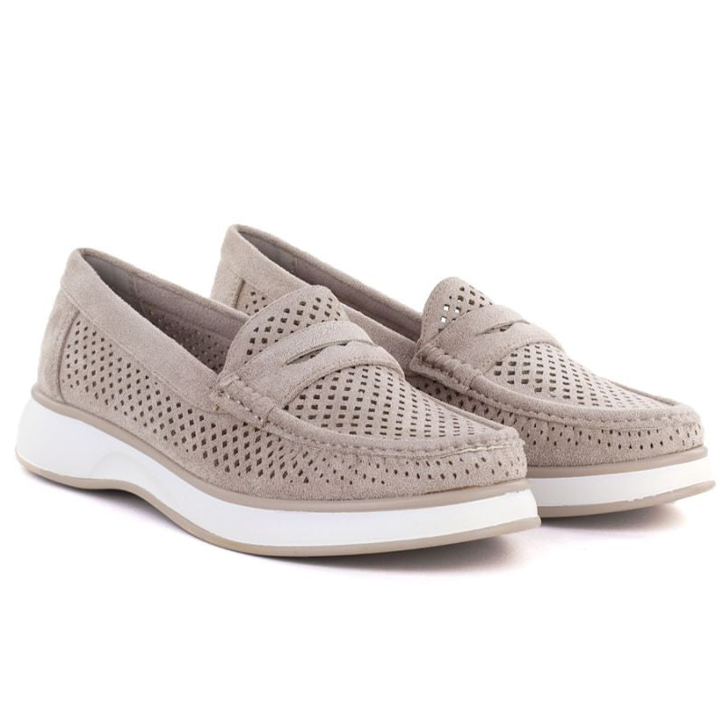 Women's openwork gray lords shoes Sergo Leone MK098H LEONE