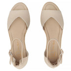 Women's leather wedge sandals beige Filippo DS7635 Filippo