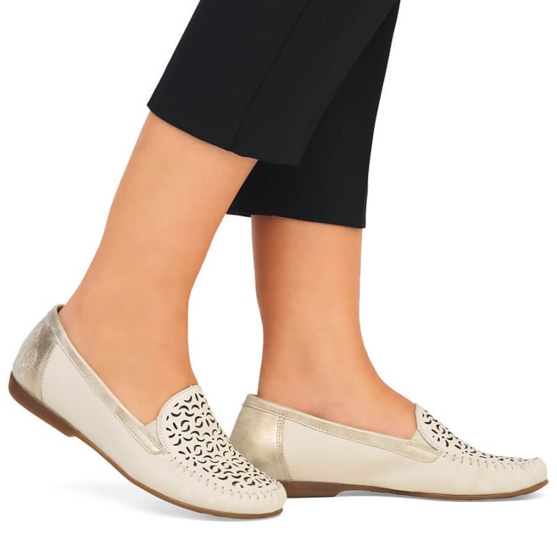 Rieker W RKR658 comfortable leather openwork shoes, beige Fashion/Footwear Your Sports Performance