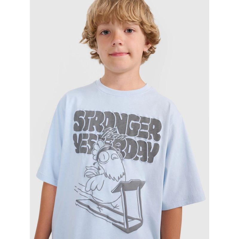 Boy's oversize T-shirt with print 4F 4FJRAW25TTSHM3206-34S *Kategoria tymczasowa Your Sports Performance