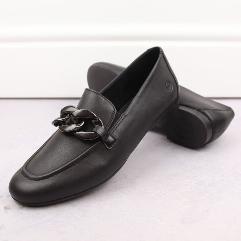 Comfortable leather shoes with a chain Remonte W RKR645, black Footwear/Lifestyle/Rieker Your Sports Performance