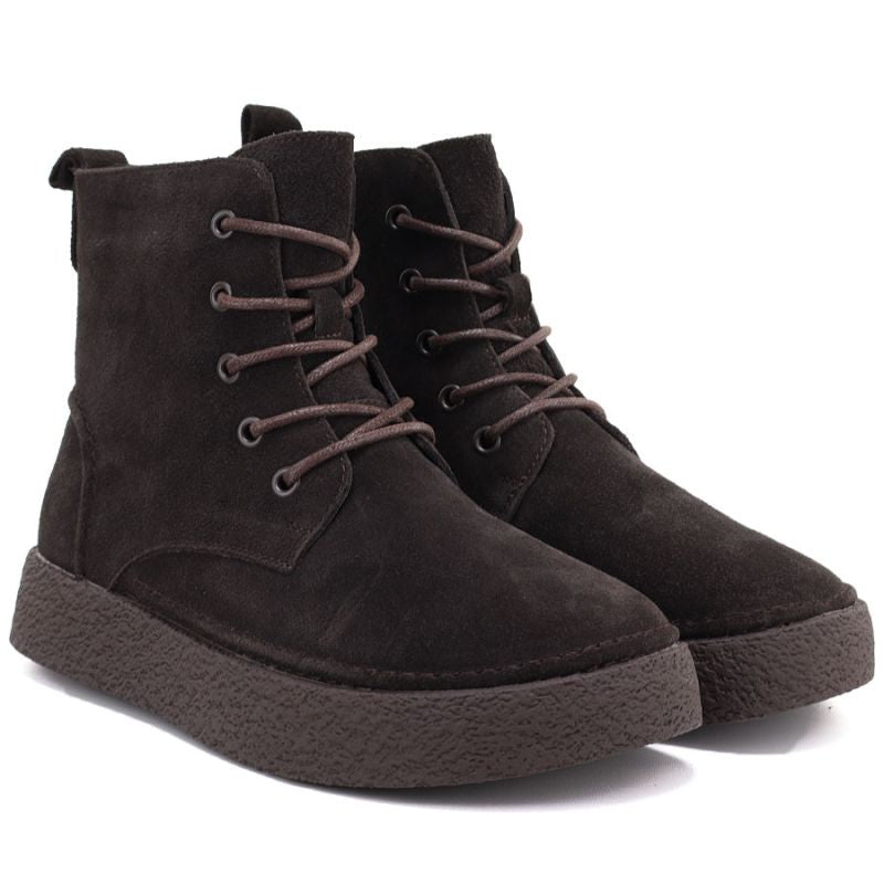 Women's leather ankle boots in chocolate suede Sergio Leone BT-30