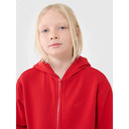 Boys' sweatshirt with a hood, zip-up, 4F 4FJWSS25TSWSM1851-62S *Kategoria tymczasowa Your Sports Performance