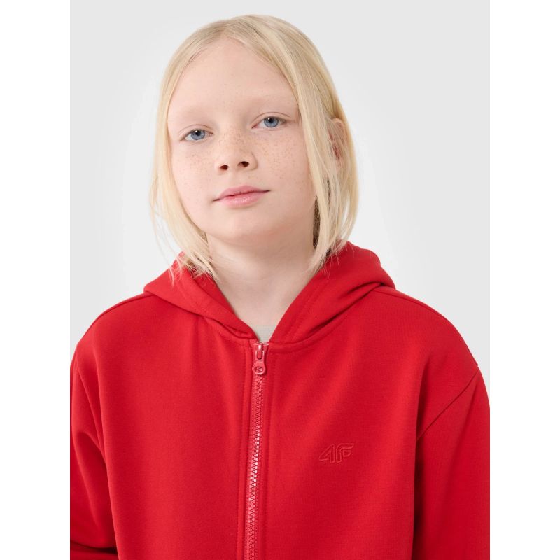 Boys' sweatshirt with a hood, zip-up, 4F 4FJWSS25TSWSM1851-62S *Kategoria tymczasowa Your Sports Performance