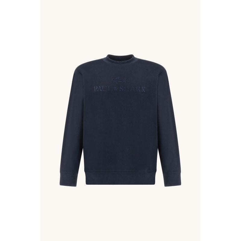 Paul&Shark men's cotton and lyocell sweatshirt, navy blue 26411803-50