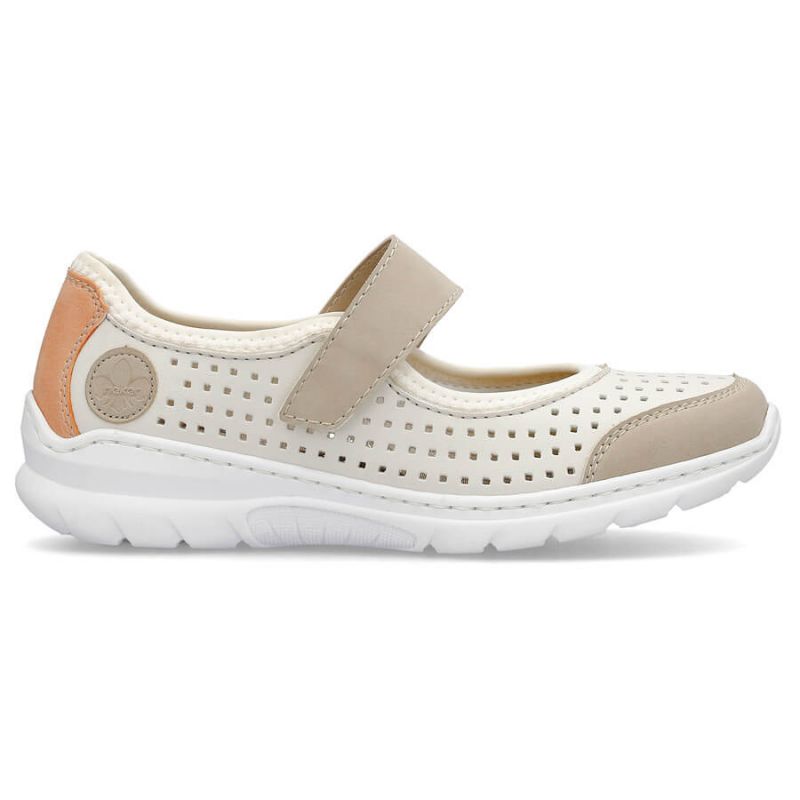 Comfortable Rieker W RKR575A openwork shoes, beige Footwear/Lifestyle/Rieker Your Sports Performance