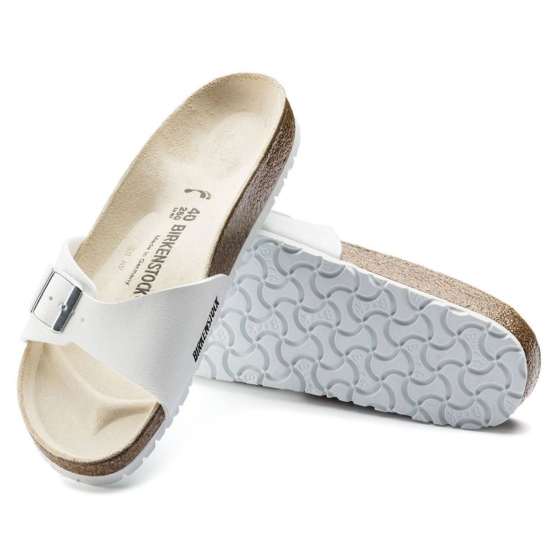 Birkenstock Madrid Birko-Flor White Women's Slides Regular Wide (0040731) Footwear/Lifestyle/Brinkenstock/Klapki/chodaki Birkenstock