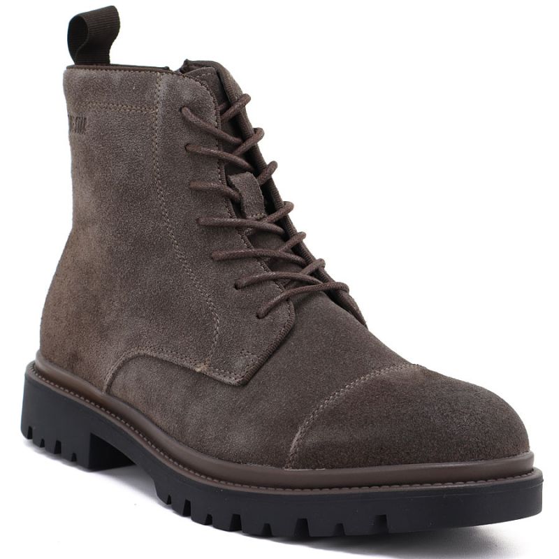 Men's leather ankle boots, unlined, suede, brown, Big Star UU174220