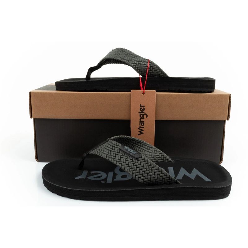 Wrangler men's Zane Flipflop shoes, gray flip-flops Wrangler