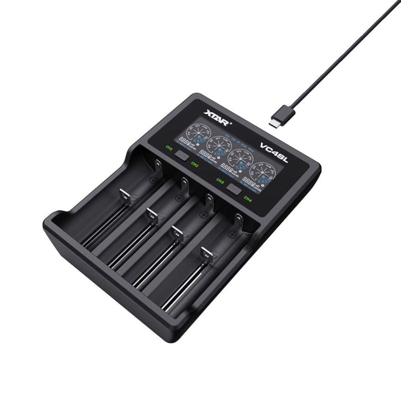XTAR CHARGER FOR CYLINDRICAL BATTERIES LI-ION/NI-MH/NI-CD 18650 VC4SL Baterie, akumulatorki i ładowarki/Ładowarki akumulatorowe (bez akumulatorków) Your Sports Performance