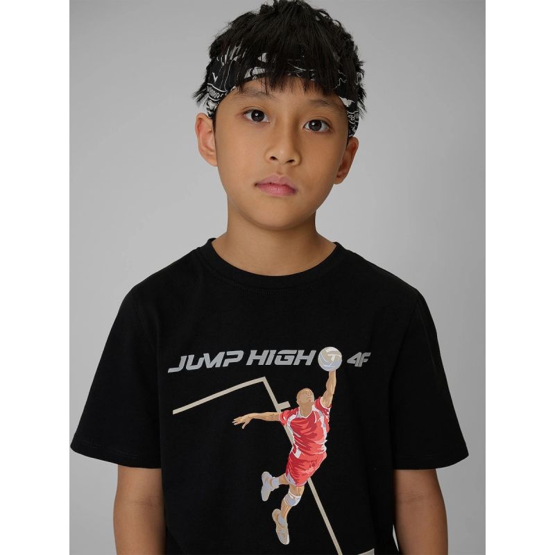 Boys' regular-fit printed T-shirt 4F 4FJRAW26TTSHM4345-20S