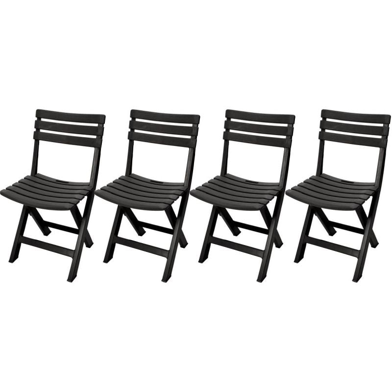 SET OF 4 FOLDABLE PLASTIC CATERING CHAIRS KOMODO ANTHRACITE Home and Garden/Garden Your Sports Performance