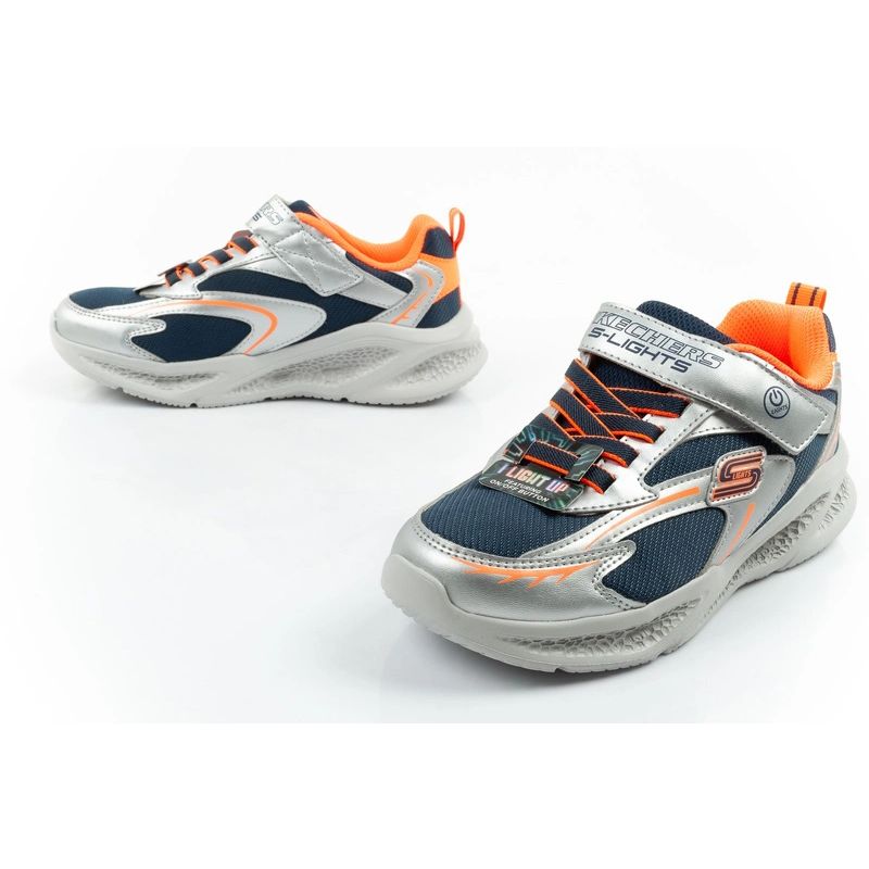 Skechers Glow Strider LED Children's Sports Shoes for Boys Silver Skechers