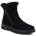 Women’s Black Lined Leather Ankle Boots Vinceza 133126