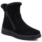 Women’s Black Lined Leather Ankle Boots Vinceza 133126
