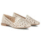 Women's leather openwork shoes, beige, Filippo DP7710 Filippo