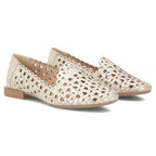 Women's leather openwork shoes, beige, Filippo DP7710 Filippo