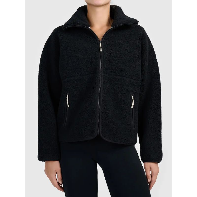 Women's loose sherpa fleece with stand-up collar 4F 4FWAW26TFLEF463-20S