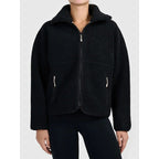 Women's loose sherpa fleece with stand-up collar 4F 4FWAW26TFLEF463-20S