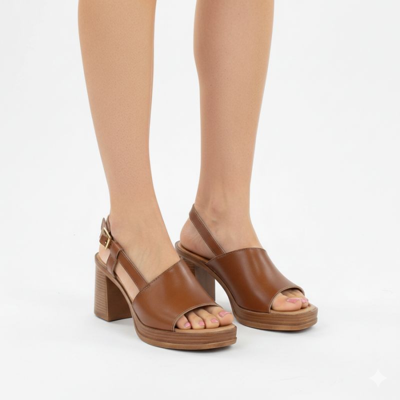 Women's brown high-heel sandals Potocki 54324 To be categorized Your Sports Performance