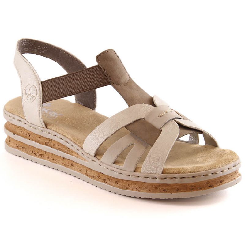 Rieker W RKR505A comfortable wedge sandals beige Footwear/Outdoor/Rieker Your Sports Performance