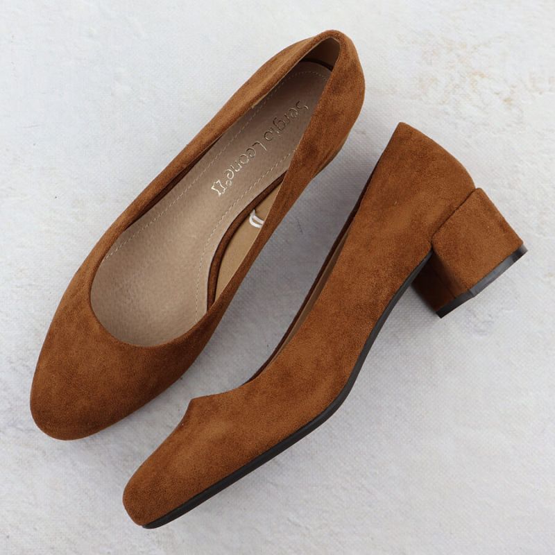 Sergio Leone PB291 camel suede block heel pumps Footwear Your Sports Performance