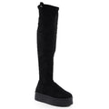 Women's Black Suede Platform Boots Big Star SS274264 Footwear Your Sports Performance