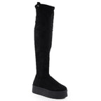 Women's Black Suede Platform Boots Big Star SS274264 Footwear Your Sports Performance
