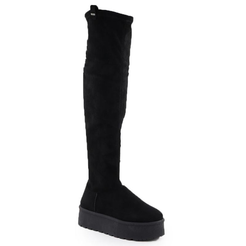 Women's Black Suede Platform Boots Big Star SS274264 Footwear Your Sports Performance