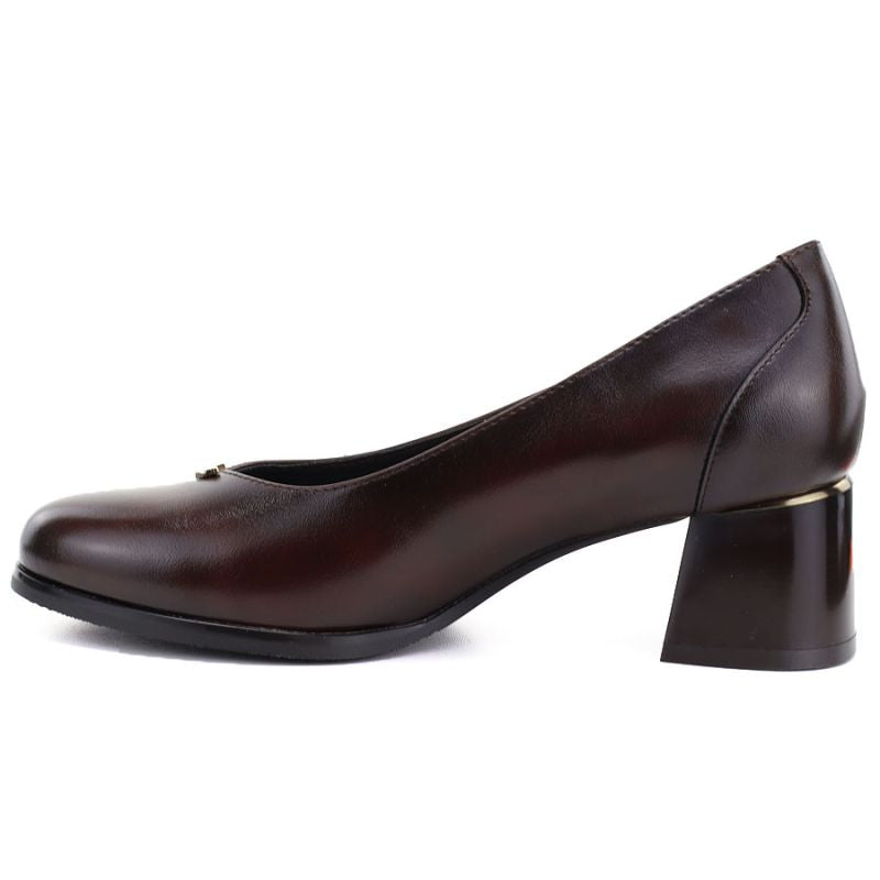 Women's pumps, chocolate high heels, Potocki 25-12712