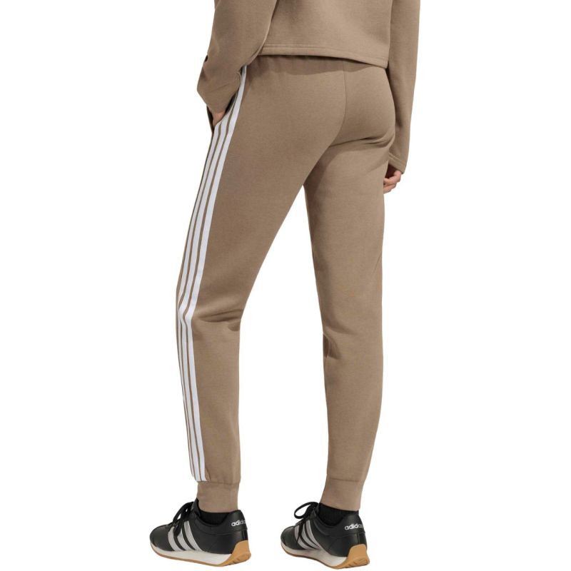 Women's adidas Essentials 3-Stripes Fleece Slim Pants Beige KF8317