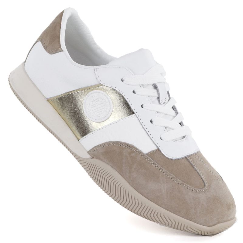 Women's leather shoes in white and beige Artiker 58C1113 Artiker