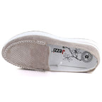 Leather moccasins with a thick sole, openwork, fango Jezzi 9793 Jezzi