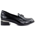 Women's patent leather shoes with a decorative heel, black Vinceza 58638 To be categorized Your Sports Performance